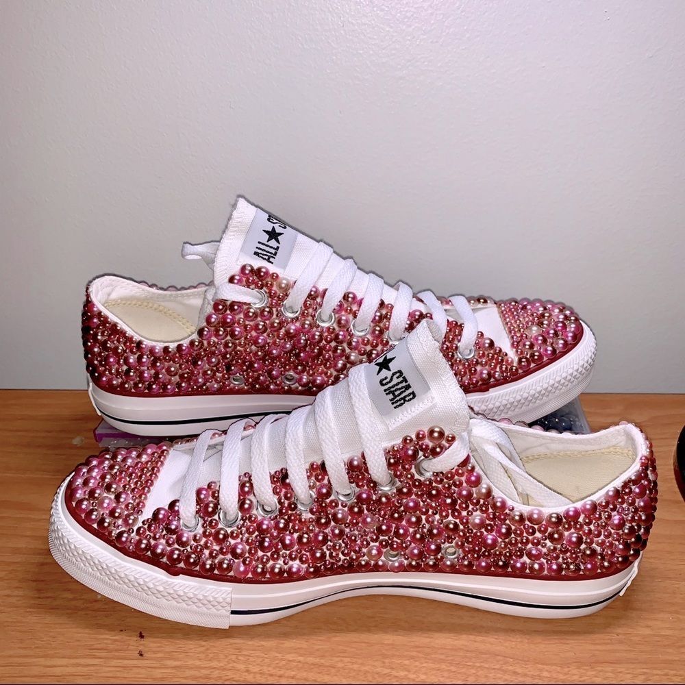 Converse Pearl Encrusted Statment Sneaker